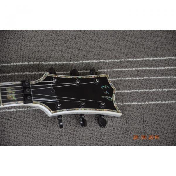 Custom Shop 3 Pickups ESP Silver Dust Sparkle Electric Guitar Abalone #7 image