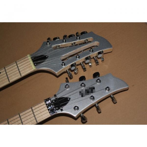 Custom ESP Forest 6 String 12 String Gray Electric Guitar Double Neck #6 image