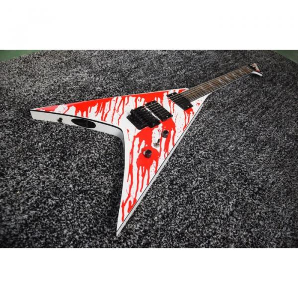 Custom Built Dan Jacobs Flying V ESP LTD Blood Spatter Guitar #8 image