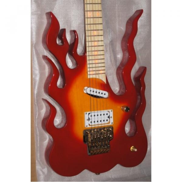 Custom  Shop Fire Flame Electric Guitar Carvings Floyd Rose Tremolo #1 image