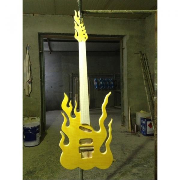 Custom  Shop Fire Flame Electric Guitar Carvings Floyd Rose Tremolo #2 image