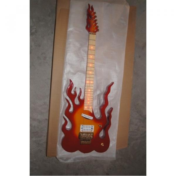 Custom  Shop Fire Flame Electric Guitar Carvings Floyd Rose Tremolo #4 image
