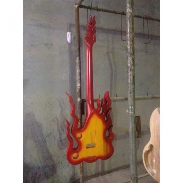 Custom  Shop Fire Flame Electric Guitar Carvings Floyd Rose Tremolo #10 image