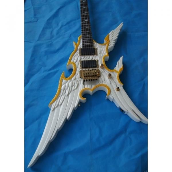 Custom  Shop ESP Angel White Electric Guitar Carvings Floyd Rose Tremolo #6 image