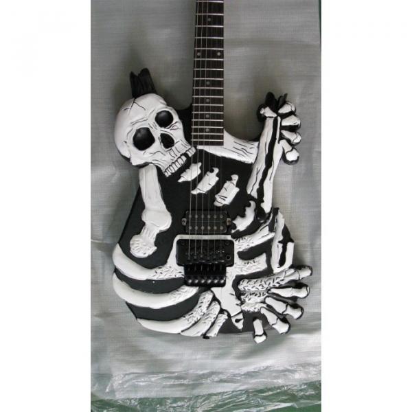 Custom  ESP Black Carved Skull Electric Guitar #8 image