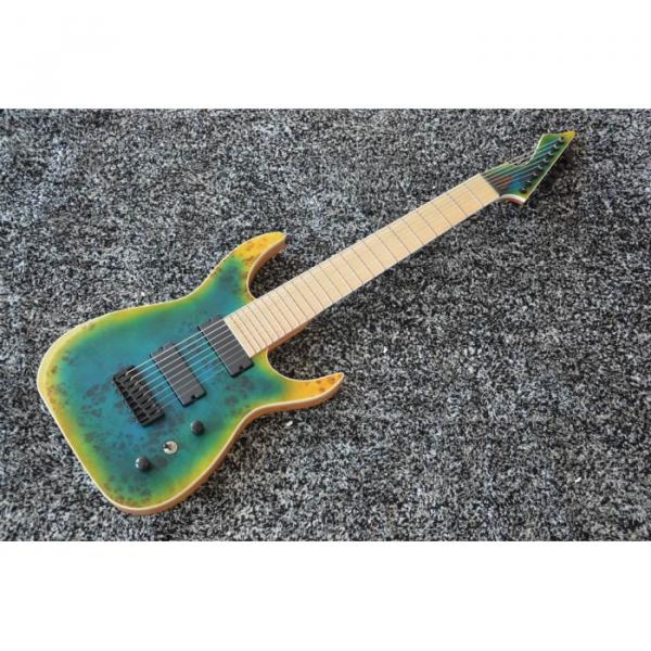 Custom Black Machine 8 String Transparent Blue Maple Fretboard Guitar #1 image