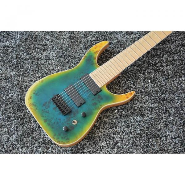 Custom Black Machine 8 String Transparent Blue Maple Fretboard Guitar #5 image