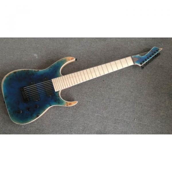 Custom Shop Black Machine 8 String Transparent Blue Maple Fretboard Guitar #1 image