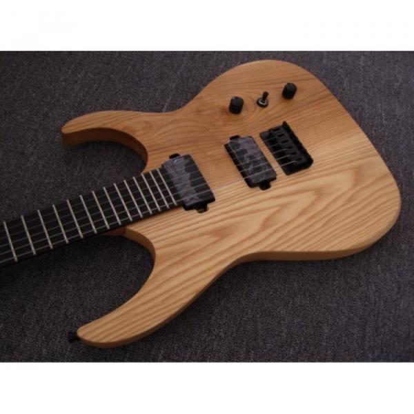 Custom Shop Black Machine 6 String 3 Piece Mahogany Neck Ash Wood Guitar #3 image