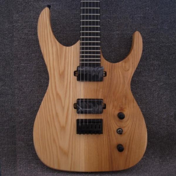 Custom Shop Black Machine 6 String 3 Piece Mahogany Neck Ash Wood Guitar #4 image