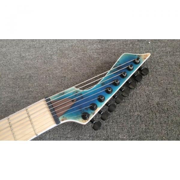 Custom Shop Black Machine 8 String Transparent Blue Maple Fretboard Guitar #6 image