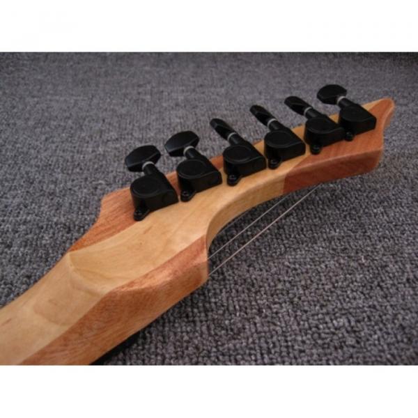 Custom Shop Black Machine 6 String 3 Piece Mahogany Neck Ash Wood Guitar #6 image