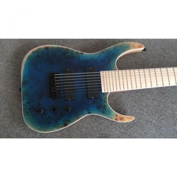 Custom Shop Black Machine 8 String Transparent Blue Maple Fretboard Guitar #8 image