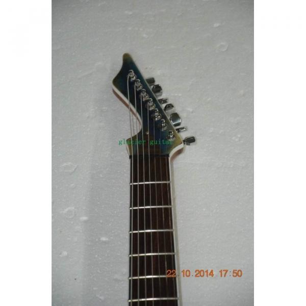 Custom Shop 7 String Transparent Blue Electric Guitar  Black Machine #6 image