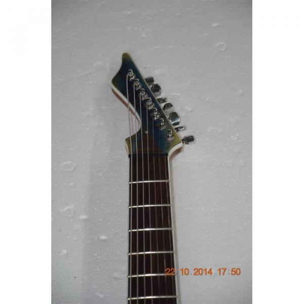 Custom Shop 7 String Transparent Blue Birds Eye Black Machine Electric Guitar #8 image