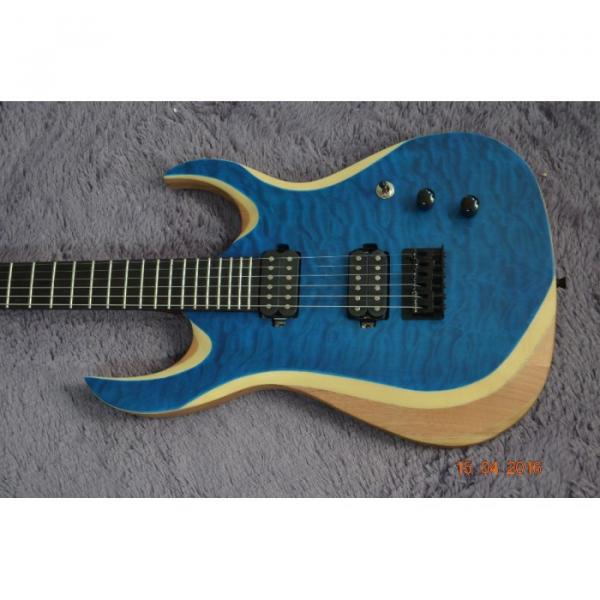 Custom Shop Black Machine 6 String Quilted Blue Maple Top Electric Guitar #7 image