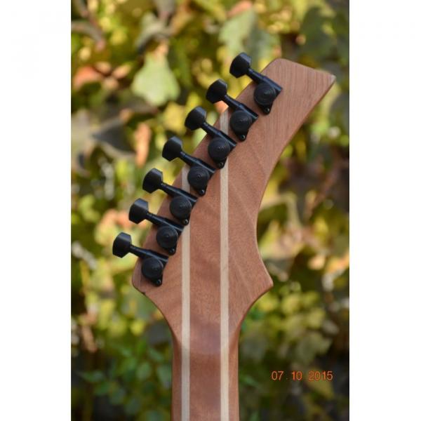Custom Shop 7 String Honey Amber Finish Electric Guitar Black Machine #8 image