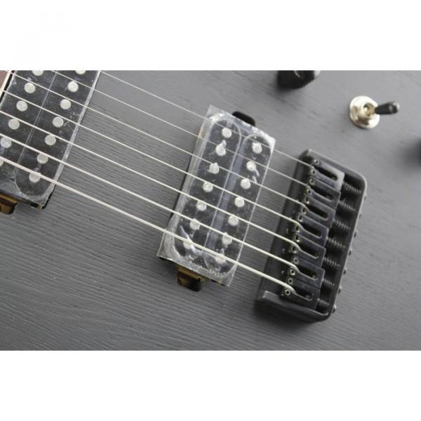 Custom Shop 7 String Black Electric Guitar  Black Machine #9 image