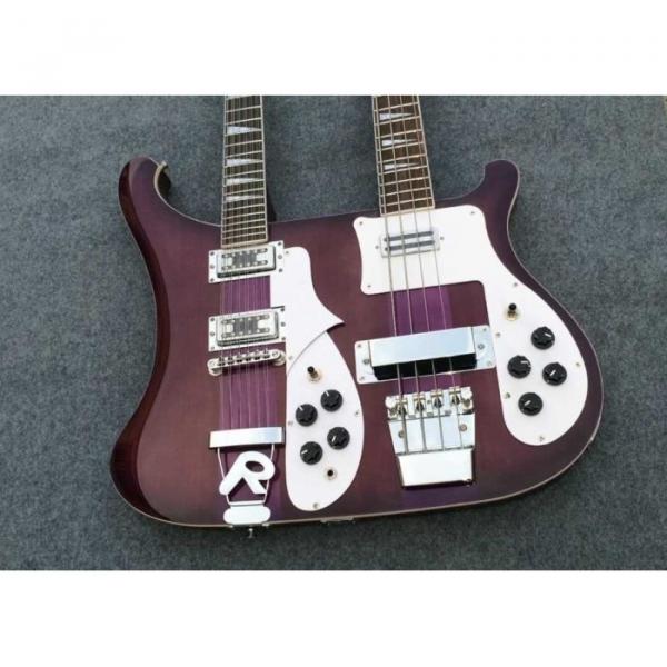 Custom Shop Double Neck Rickenbacker Purpleglo 4003 4 String Bass 12 String Guitar #6 image