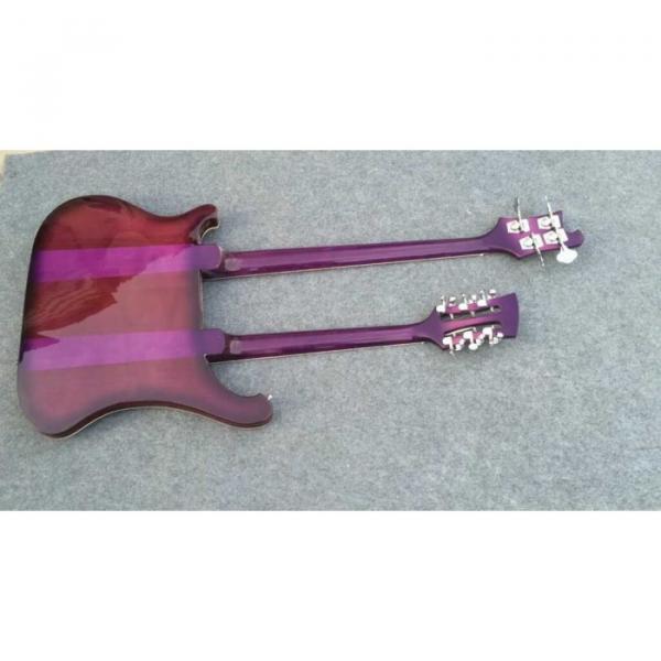 Custom Shop Double Neck Rickenbacker Purpleglo 4003 4 String Bass 12 String Guitar #8 image