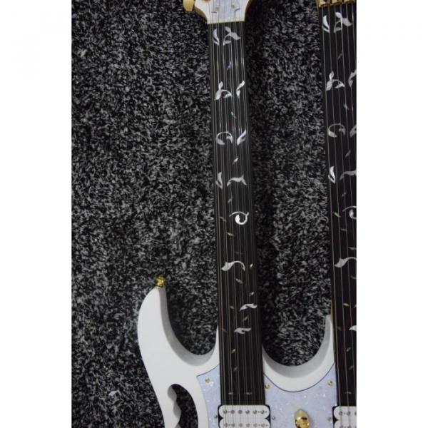 Custom JEM7V White Double Neck 6/12 Strings Guitar #9 image