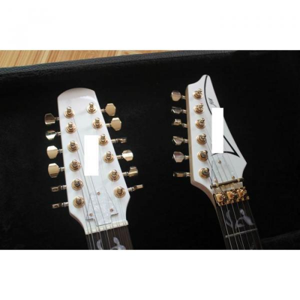 Custom JEM7V White Double Neck 6/12 Strings Electric Guitar #7 image