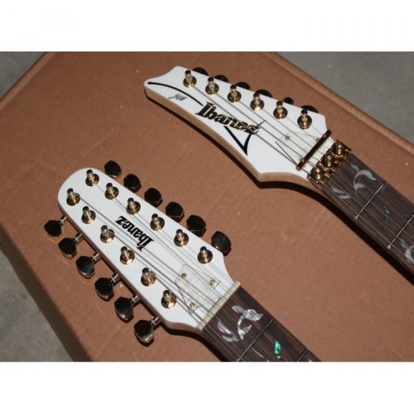 Custom JEM7V White Double Neck 6/12 Strings Electric Guitar #8 image