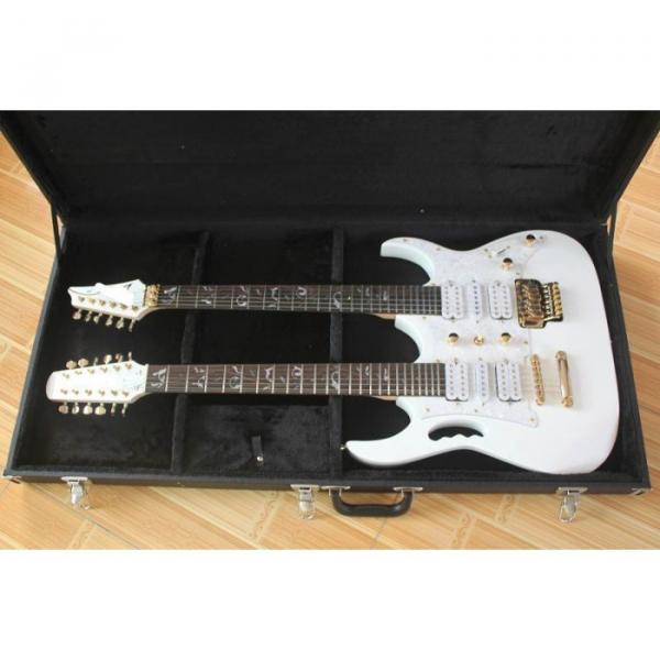 Custom JEM7V White Double Neck 6/12 Strings Electric Guitar #9 image