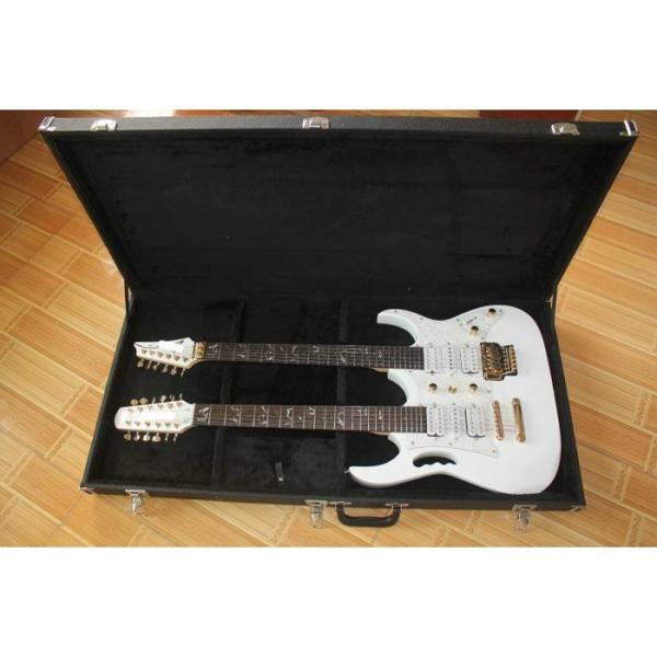 Custom JEM7V White Double Neck 6/12 Strings Electric Guitar #10 image