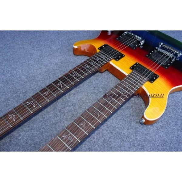 Custom PRS Double Neck 6 String Electric Guitar Tricolor Passive Pickups and 12 String Guitar #8 image