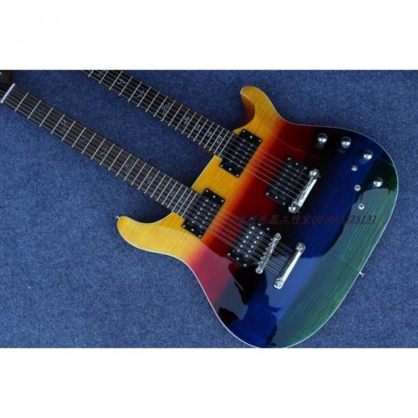 Custom PRS Double Neck 6 String Electric Guitar Tricolor Passive Pickups and 12 String Guitar #10 image