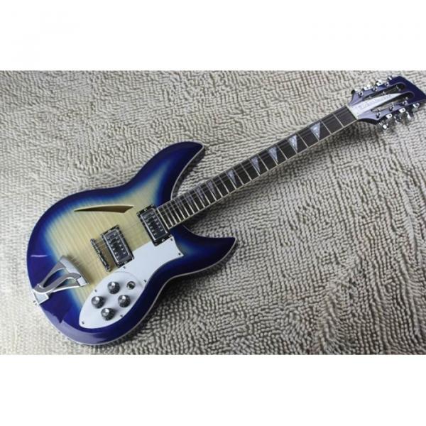 Custom Flame Maple Top  12 Strings 330 Blue White Guitar #1 image