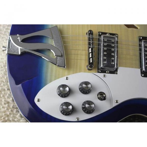 Custom Flame Maple Top  12 Strings 330 Blue White Guitar #4 image