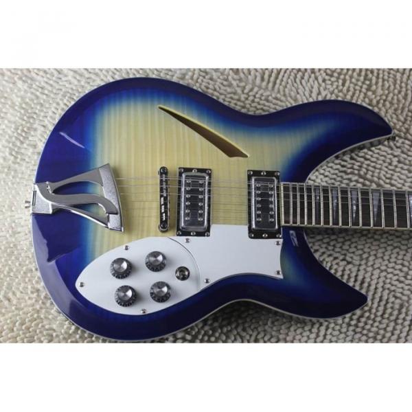 Custom Flame Maple Top  12 Strings 330 Blue White Guitar #5 image