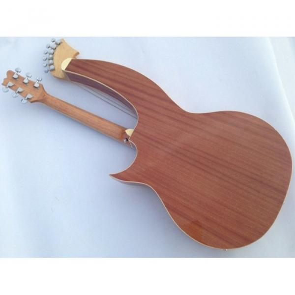 Custom Shop 6 6 8 String Acoustic Electric Double Neck Harp Guitar #9 image