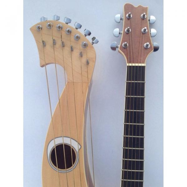 Custom Shop 6 6 8 String Acoustic Electric Double Neck Harp Guitar #10 image