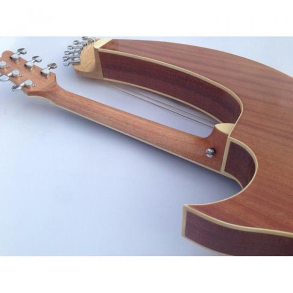Custom Shop 6 6 8 String Acoustic Electric Double Neck Harp Guitar #11 image