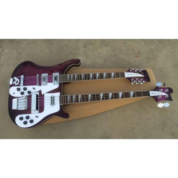 custom Double Neck Rickenbacker Purple 4 String Bass 12 String Guitar #6 image
