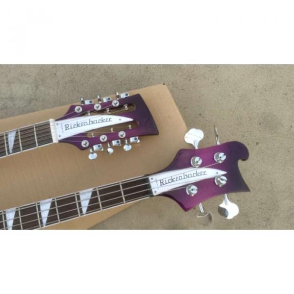custom Double Neck Rickenbacker Purple 4 String Bass 12 String Guitar #7 image
