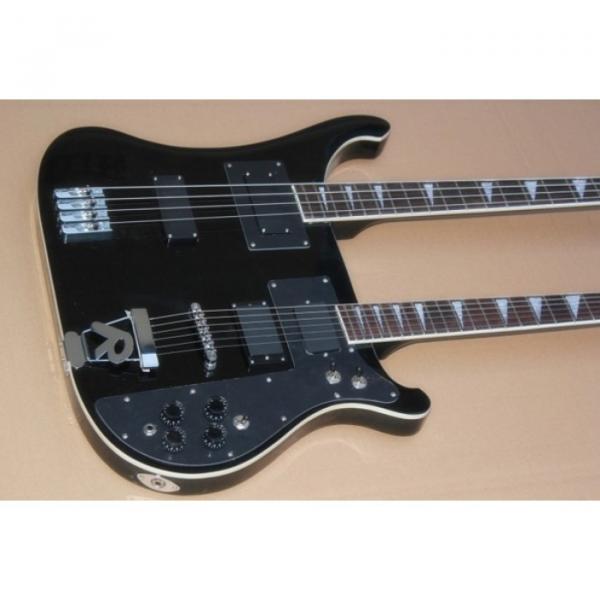 Custom 4080 Double Neck Geddy Lee Jetglo Black 4 String Bass 6/12 String Guitar #6 image