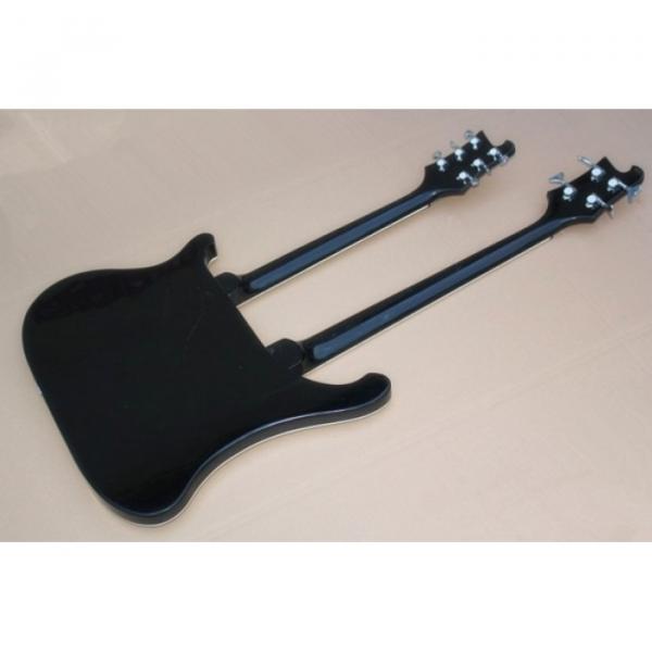 Custom 4080 Double Neck Geddy Lee Jetglo Black 4 String Bass 6/12 String Guitar #7 image