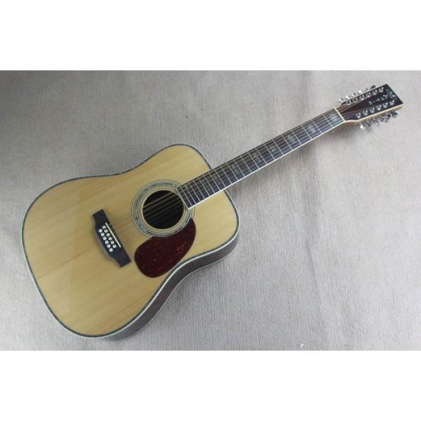 Custom 1833 Martin D45 Natural Acoustic 12 String Guitar Sitka Solid Spruce Top With Ox Bone Nut &amp; Saddler #8 image