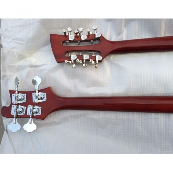 Custom 4080 Double Neck Geddy Lee Burgundyglo 4 String Bass 6/12 String Guitar Left Handed #8 image