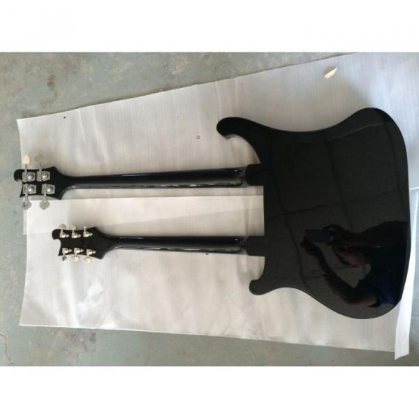 Custom 4080 Double Neck Geddy Lee Black 4 String Bass 6/12 String Option Guitar #6 image