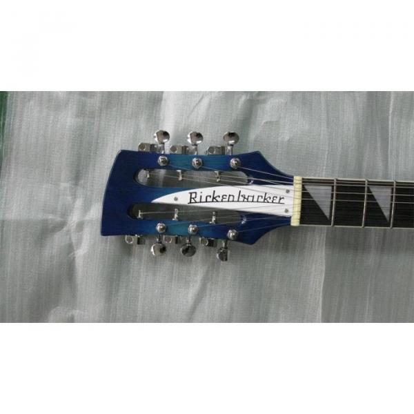 Custom 12 Strings Rickenbacker 360 Blue Flame Maple Top Guitar #9 image