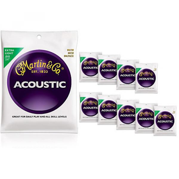 Martin M170 80/20 Bronze Extra Light 10-Pack Acoustic Guitar Strings #1 image