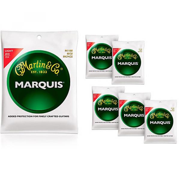 Martin M1100 Marquis 80/20 Bronze Light Acoustic Strings 6 Pack #1 image