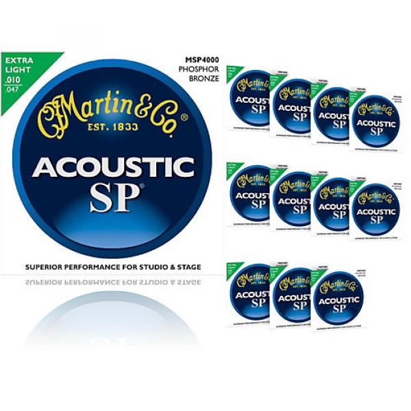 Martin MSP4000 SP Phosphor Bronze Extra Light 12-Pack Acoustic Guitar Strings #1 image