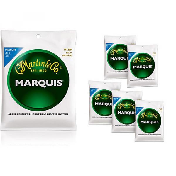 Martin M1200 Marquis 80/20 Bronze Medium Acoustic Strings 6 Pack #1 image
