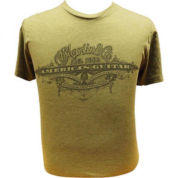 Martin America's Guitar - Black Logo on Military Green T-Shirt XX Large #1 image